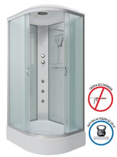 Душевая кабина Niagara NG-33394-14LG с гидромассажем 130x90см серебро/матовое